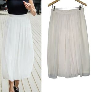VICTOR Costa 1980's Vintage White Pleated Skirt